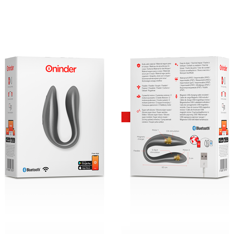 ONINDER - ESTIMULADOR PUNTO G Y CLÍTORIS LISBOA NEGRO - APLICACIÓN GRATUITA