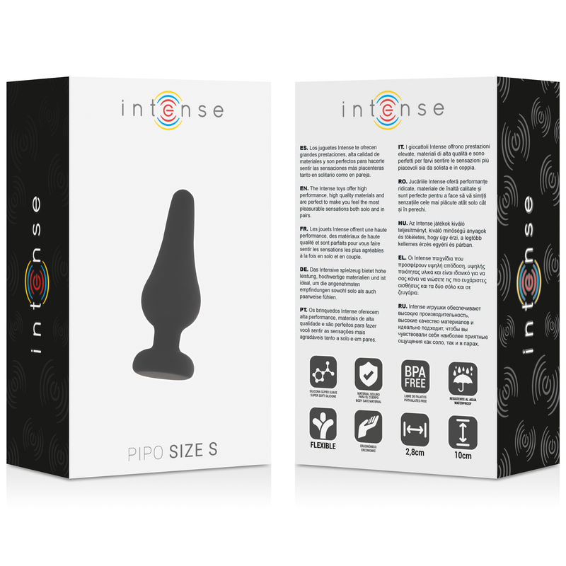 INTENSE - PIPO S PLUG ANAL SILICONA NEGRO 9,8 CM