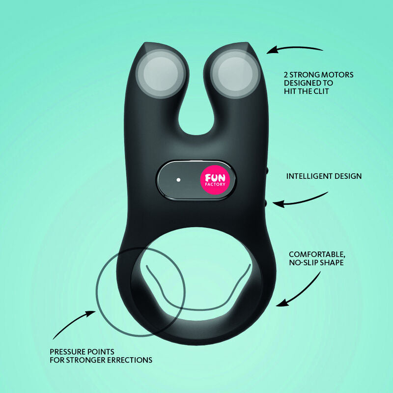 FUN FACTORY - VIBRATING COCK RING IN BLACK