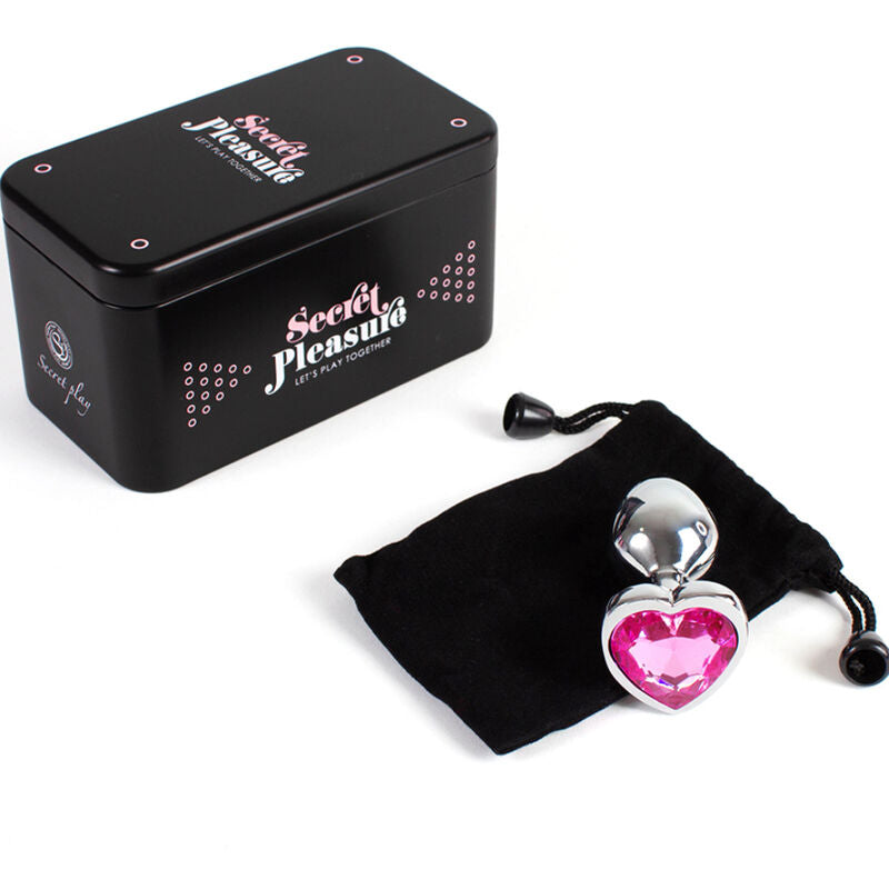 SECRETPLAY - PLUG ANAL DE METAL PEQUEÑO CORAZÓN FUCSIA TAMAÑO 7 CM