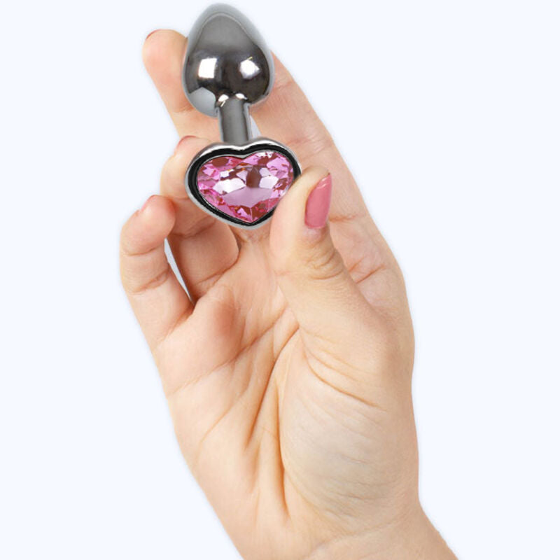 SECRETPLAY - PLUG ANAL DE METAL PEQUEÑO CORAZÓN FUCSIA TAMAÑO 7 CM