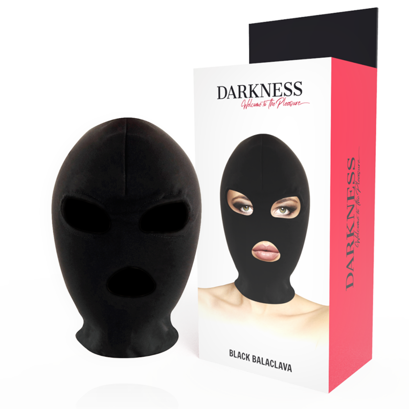 OSCURIDAD - MÁSCARA DE SUMISIÓN BDSM NEGRA CON BOCA Y OJOS