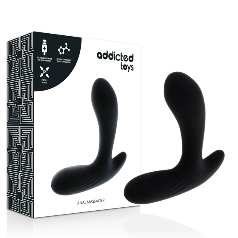 ADDICTED TOYS - MASAJEADOR ANAL VIBRADOR NEGRO