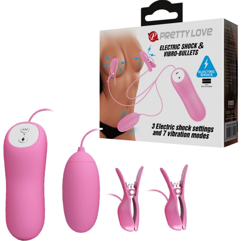 PRETTY LOVE - PINZA VIBRADORA ROSA CON ELECTROSHOCK
