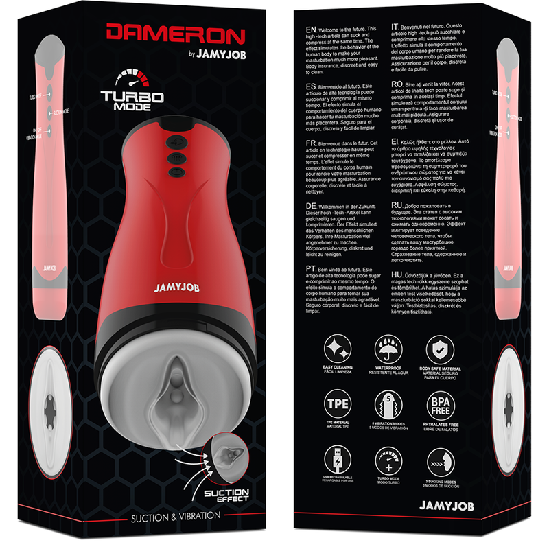JAMYJOB - MASTURBADOR DE JUGO VIBRADOR DAMERON