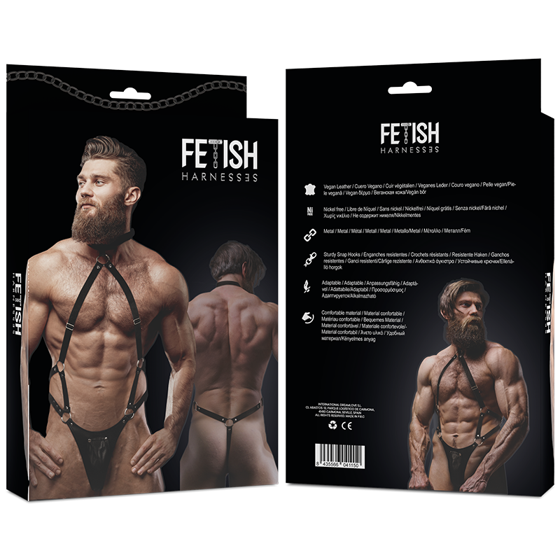 FETISH SUBMISSIVE ATTITUDE - MEN'S ECO LEATHER JOCK STRAP HARNESS