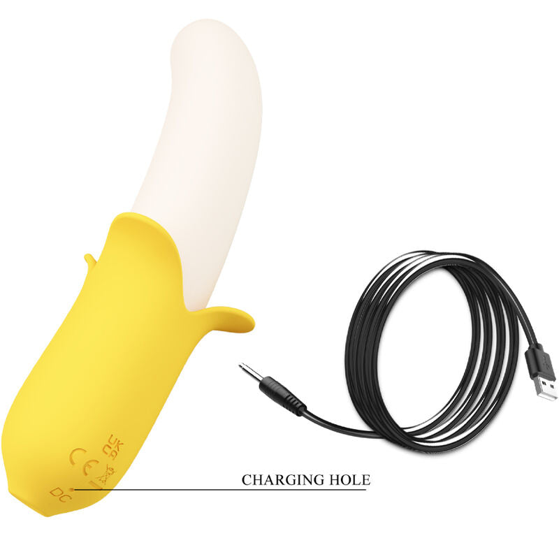 PRETTY LOVE - BANANA GEEK SUPER POWER 7 VIBRACIONES ARRIBA Y ABAJO SILICONA NEGRA