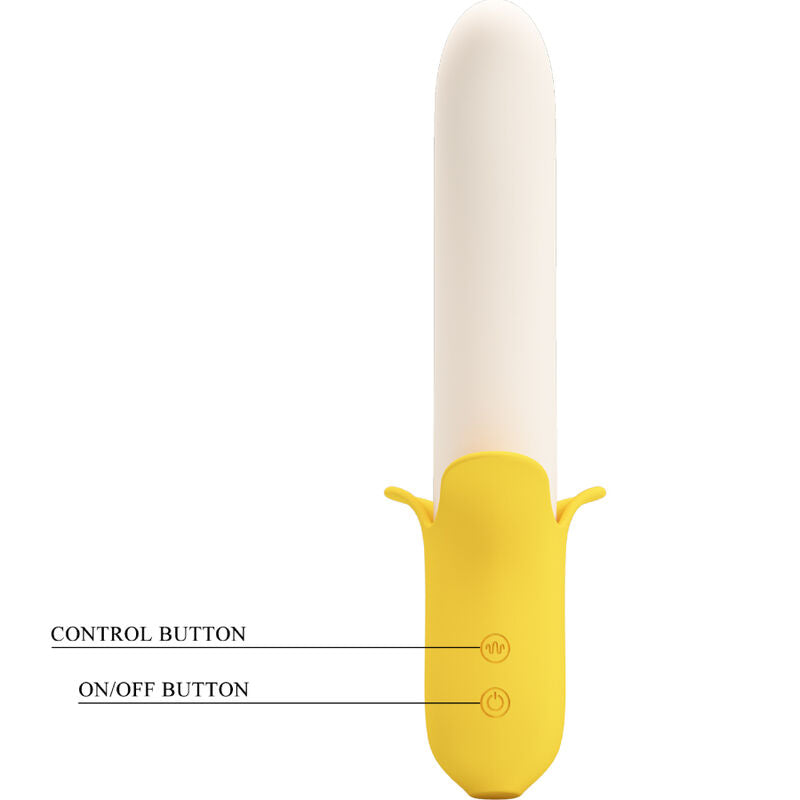 PRETTY LOVE - BANANA GEEK SUPER POWER 7 VIBRACIONES ARRIBA Y ABAJO SILICONA NEGRA