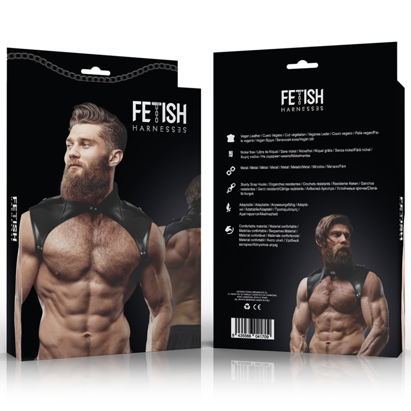 FETISH SUBMISSIVE ATTITUDE - ADJUSTABLE ECO LEATHER NECK HARNESS MALE BRIGADE
