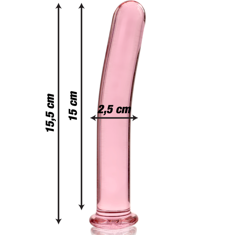 NEBULA SERIES BY IBIZA - MODEL 9 PINK BOROSILICATE GLASS DILDO 15.5 CM -O- 2.5 CM