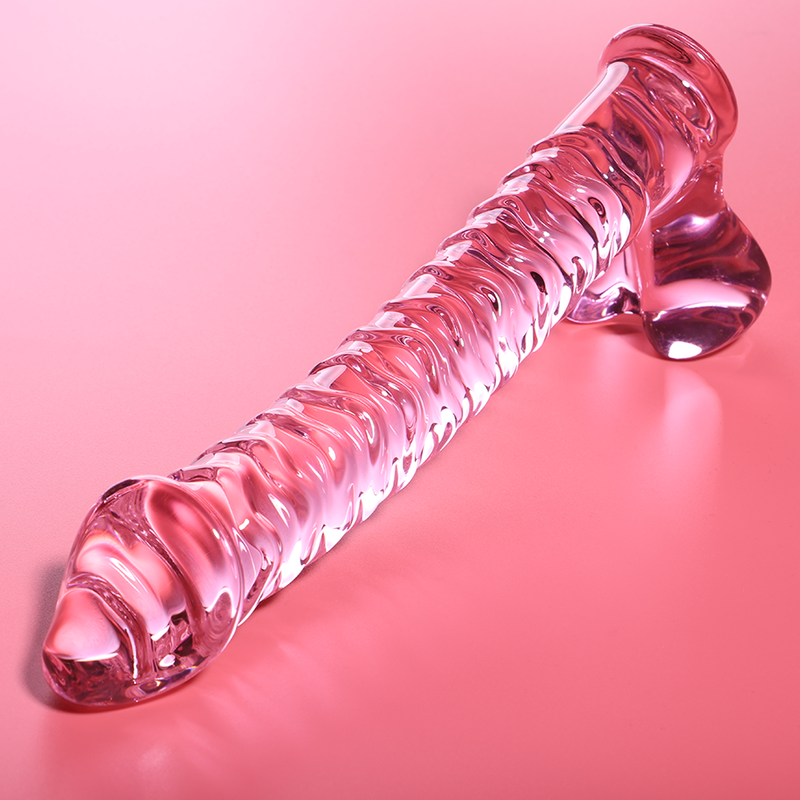NEBULA SERIES BY IBIZA - MODEL 23 TRANSPARENT BOROSILICATE GLASS DILDO 21.5 CM -O- 4 CM