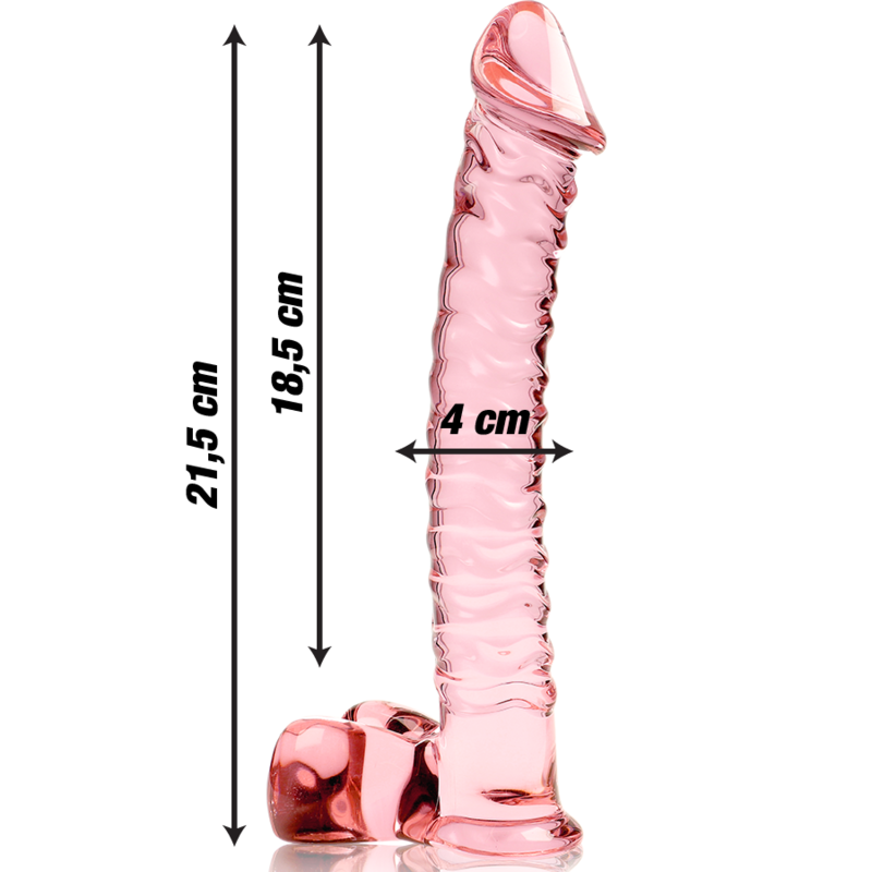 NEBULA SERIES BY IBIZA - MODEL 23 TRANSPARENT BOROSILICATE GLASS DILDO 21.5 CM -O- 4 CM