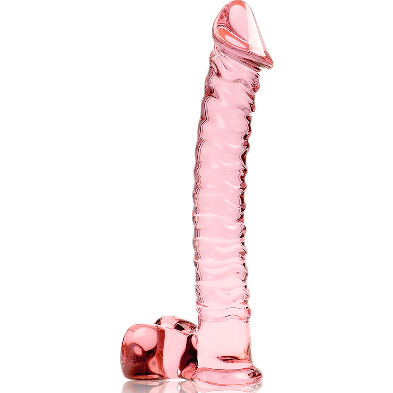 NEBULA SERIES BY IBIZA - MODEL 23 TRANSPARENT BOROSILICATE GLASS DILDO 21.5 CM -O- 4 CM