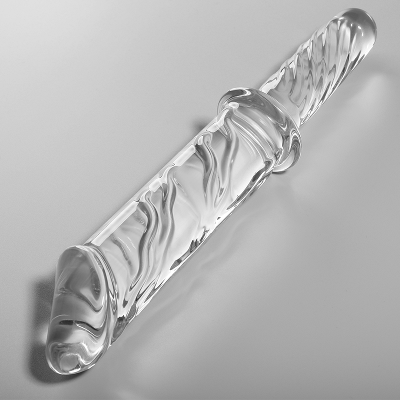 NEBULA SERIES BY IBIZA - MODEL 24 TRANSPARENT BOROSILICATE GLASS DILDO 28.5 CM -O- 5 CM