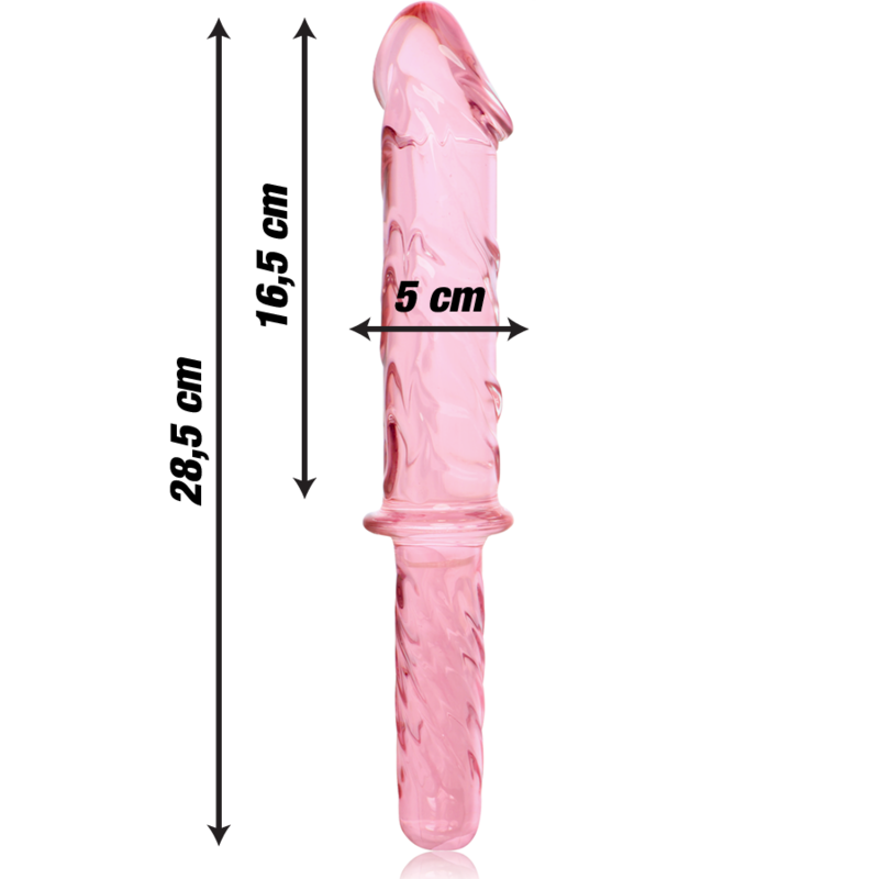 NEBULA SERIES BY IBIZA - MODEL 24 TRANSPARENT BOROSILICATE GLASS DILDO 28.5 CM -O- 5 CM