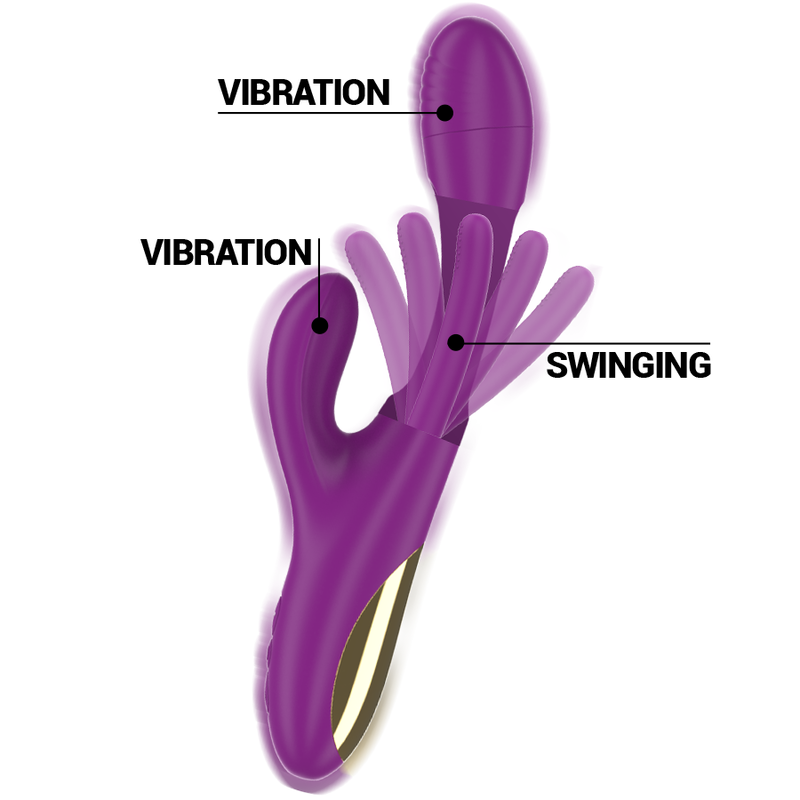 INTENSE - APOLO VIBRADOR MULTIFUNCIÓN RECARGABLE 7 VIBRACIONES CON LENGUA OSCILANTE MORADA