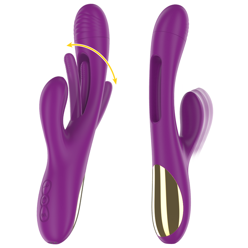 INTENSE - APOLO VIBRADOR MULTIFUNCIÓN RECARGABLE 7 VIBRACIONES CON LENGUA OSCILANTE MORADA