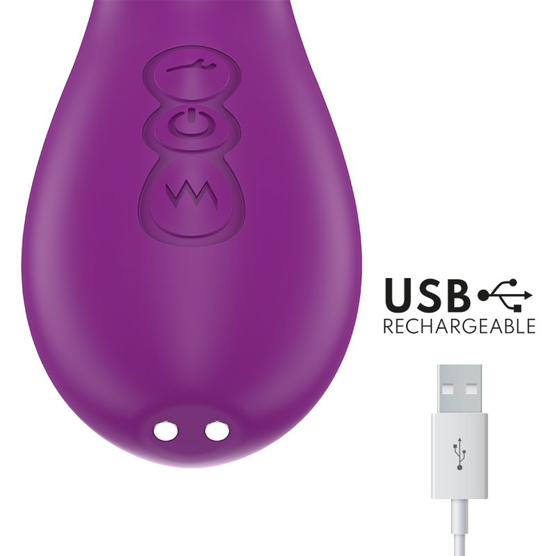 INTENSE - APOLO VIBRADOR MULTIFUNCIÓN RECARGABLE 7 VIBRACIONES CON LENGUA OSCILANTE MORADA