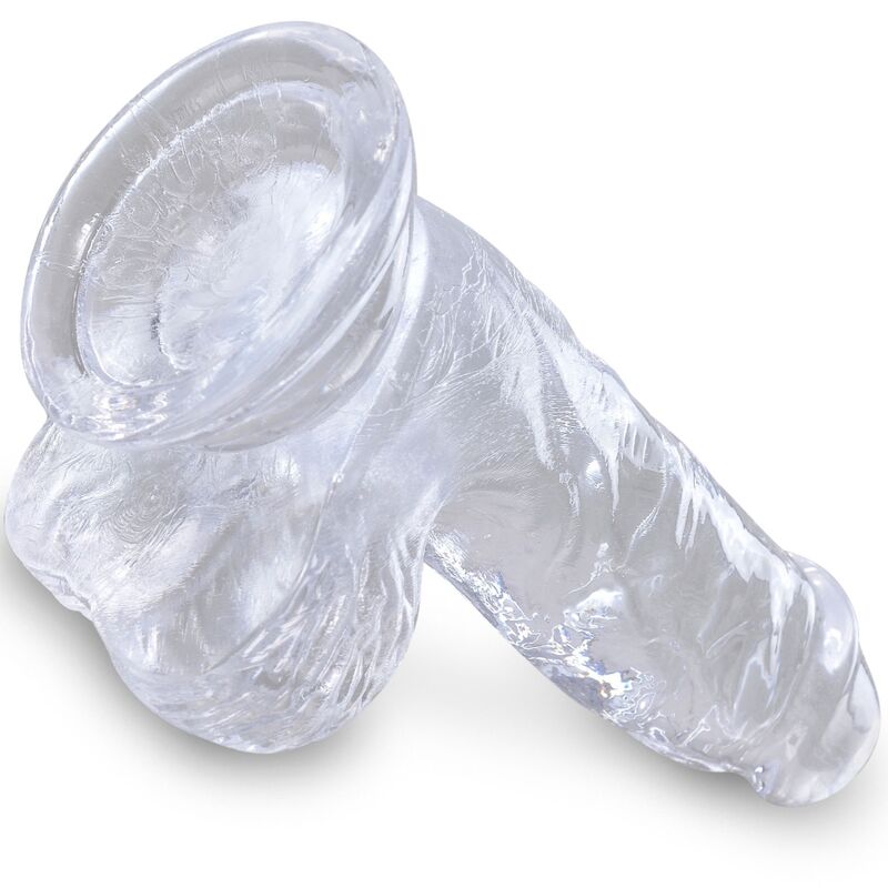 KING COCK - PENE REALISTA CLARO CON BOLAS TRANSPARENTES DE 10,1 CM