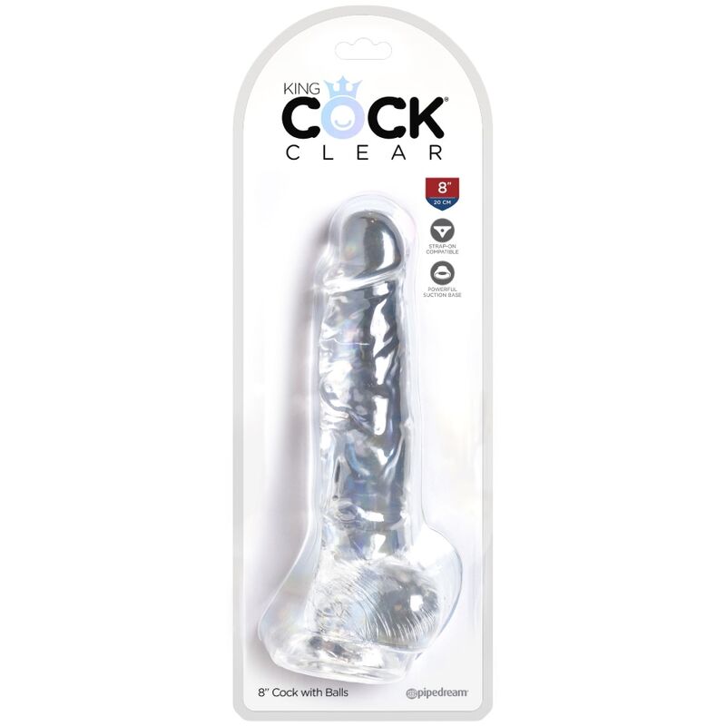 KING COCK - CLEAR REALISTIC PENIS WITH 16.5 CM TRANSPARENT BALLS