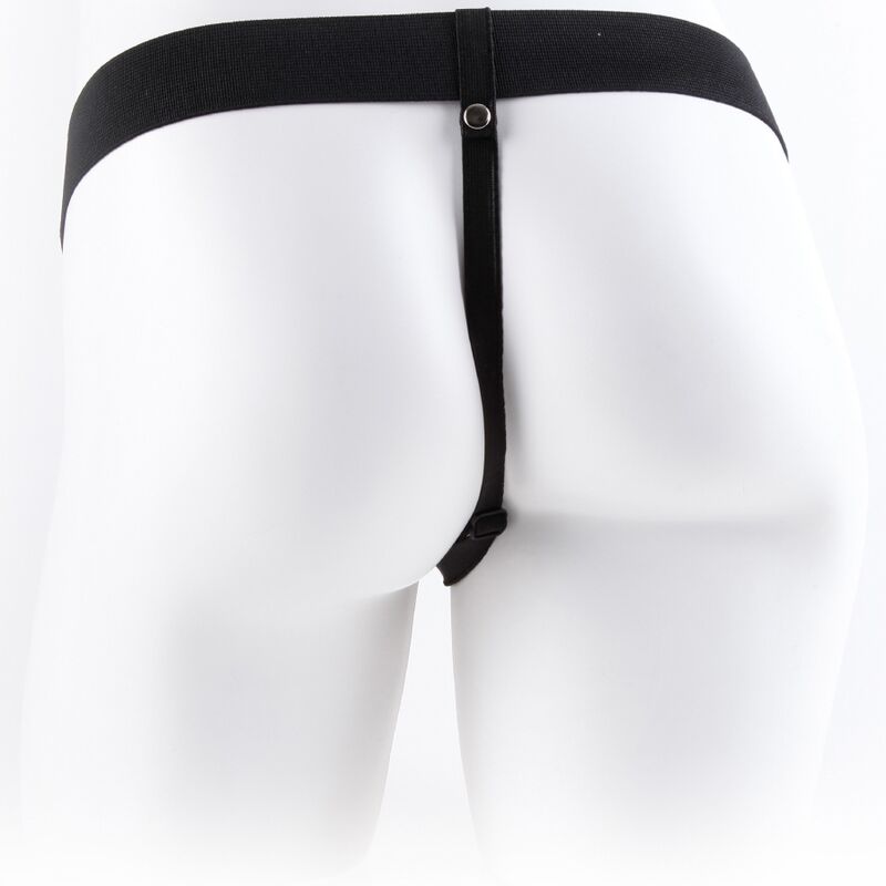 SERIE FETISH FANTASY - ARNÉS AJUSTABLE CON CONTROL REMOTO PENE REALISTA CON TESTICULOS 17,8 CM