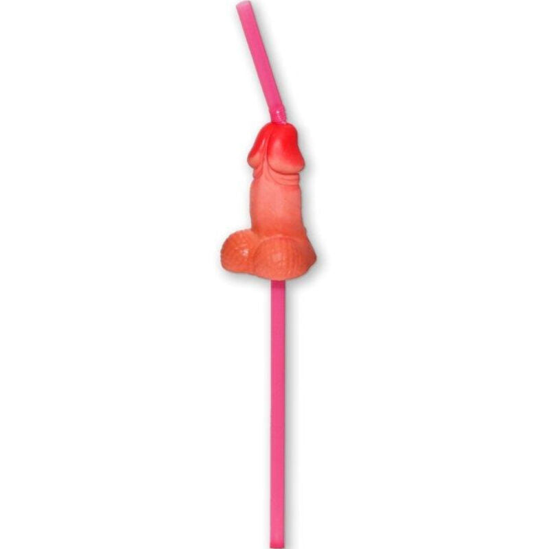 SPICY DEVIL - BOLSA DE 5 PAJITAS NATURALES CON FORMA DE PENE GRANDE