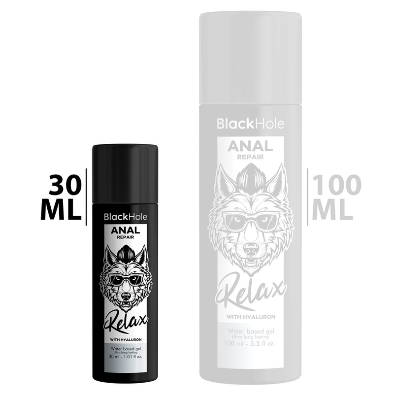BLACK HOLE - REPARADOR ANAL RELAJADO A BASE DE AGUA CON HIALURÓN 30 ML