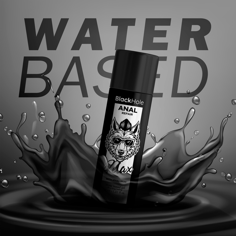 BLACK HOLE - REPARADOR ANAL RELAJADO A BASE DE AGUA CON HIALURÓN 30 ML