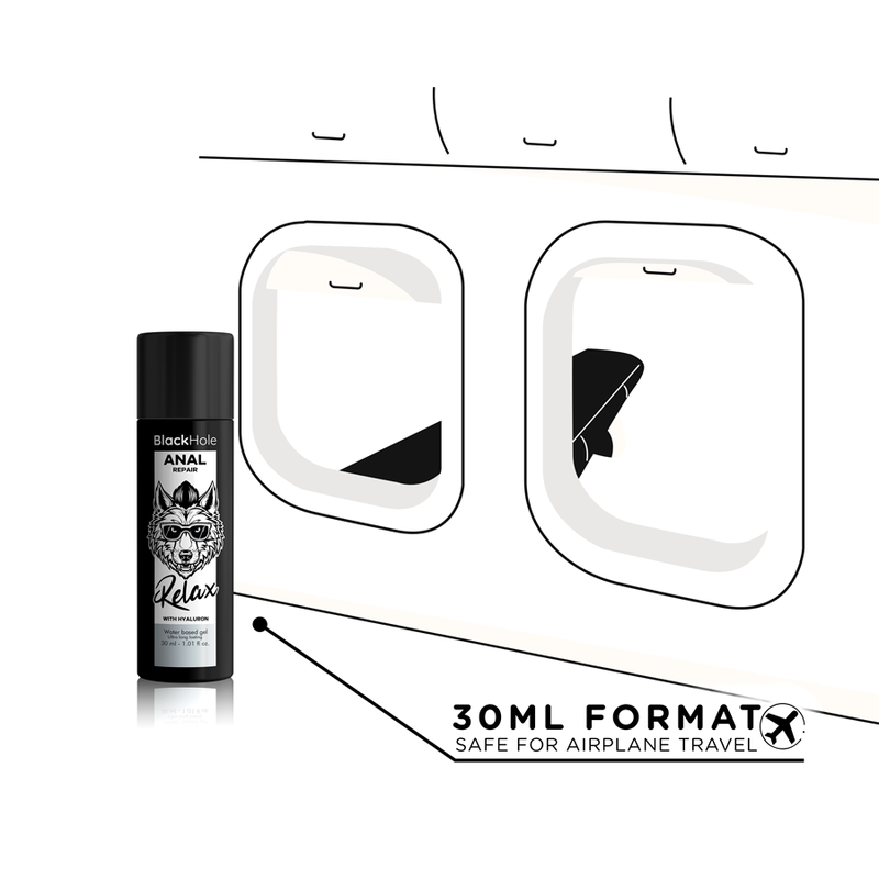 BLACK HOLE - REPARADOR ANAL RELAJADO A BASE DE AGUA CON HIALURÓN 30 ML