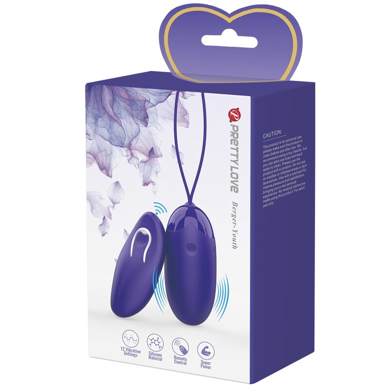 PRETTY LOVE - HUEVO VIBRADOR BERGER YOUTH CON CONTROL REMOTO VIOLETA