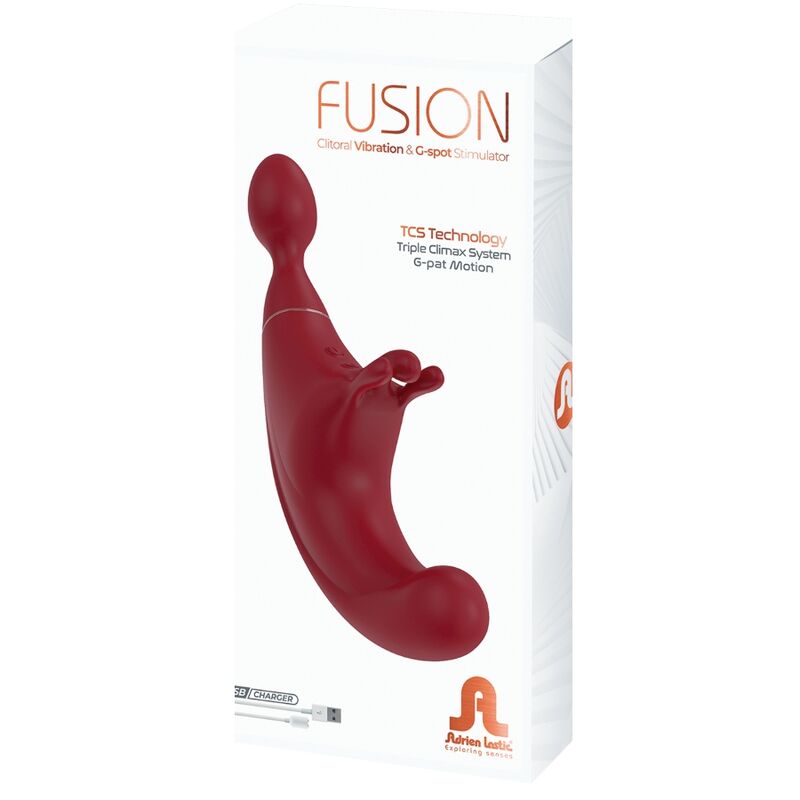 ADRIEN LASTIC - FUSION TRIPLE CLITORAL STIMULATOR &amp; G-SPOT RED