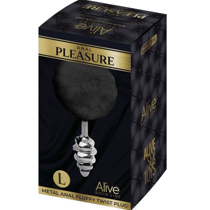 ALIVE - PLUG ANAL DE PLACER ESPIRAL DE METAL NEGRO ESPIRAL TALLA L