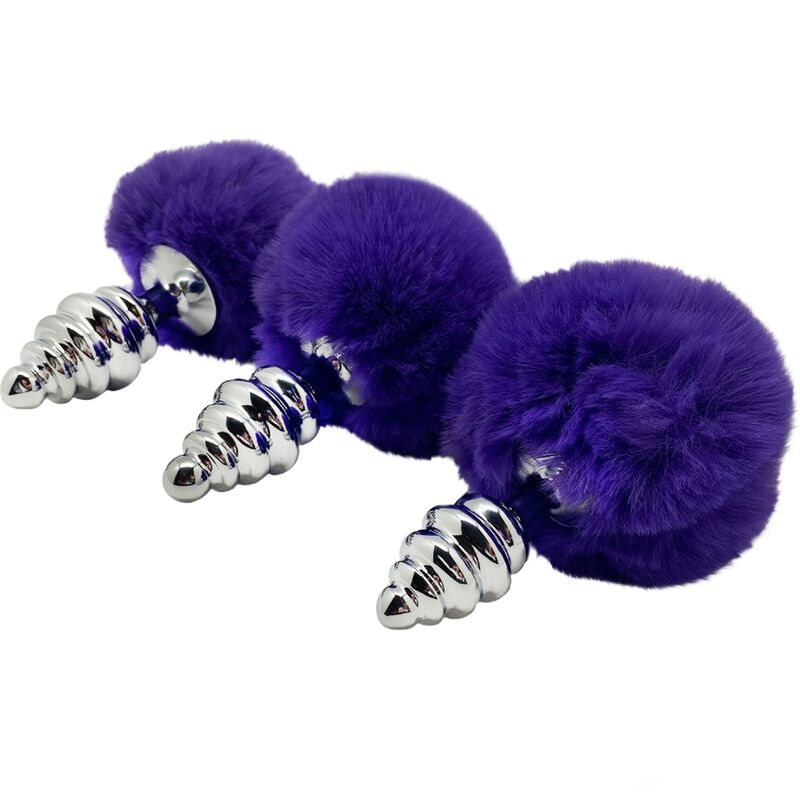 ALIVE - PLUG DE PLACER ANAL DE METAL ESPIRAL ESPUMOSO VIOLETA OSCURO TALLA M