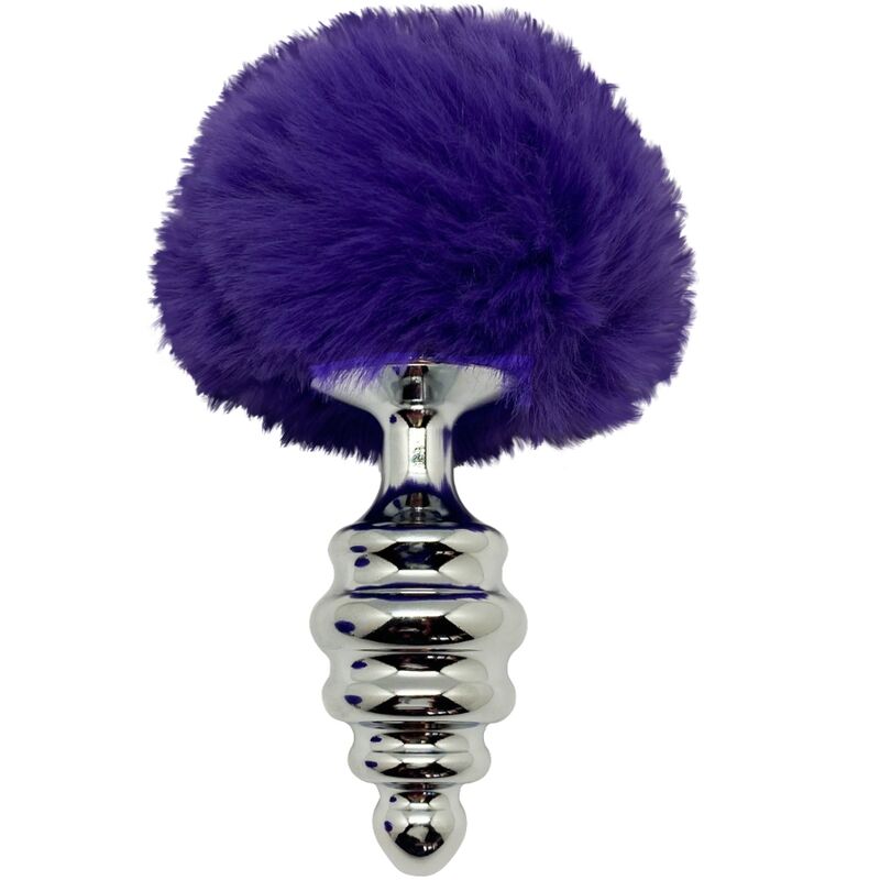 ALIVE - PLUG DE PLACER ANAL DE METAL ESPIRAL ESPUMOSO VIOLETA OSCURO TALLA S