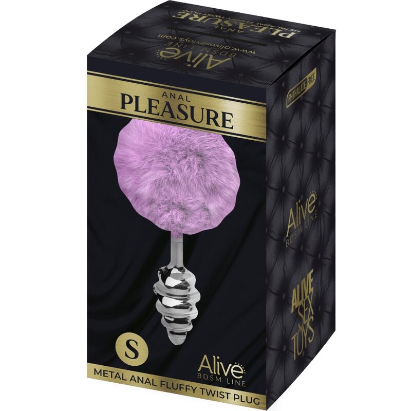ALIVE - PLUG ANAL DE PLACER ESPIRAL DE METAL MORADO ESPIRAL TAMAÑO S
