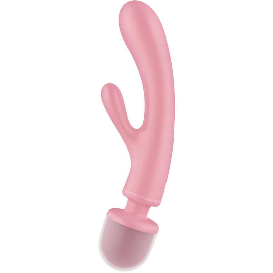 SATISFYER - TRIPLE LOVER RABBIT VIBRADOR MASAJEADOR ROSA