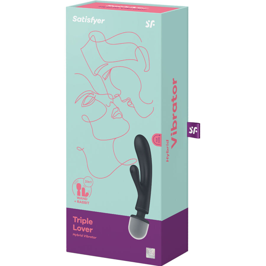 SATISFYER - TRIPLE LOVER RABBIT VIBRADOR MASAJEADOR ROSA