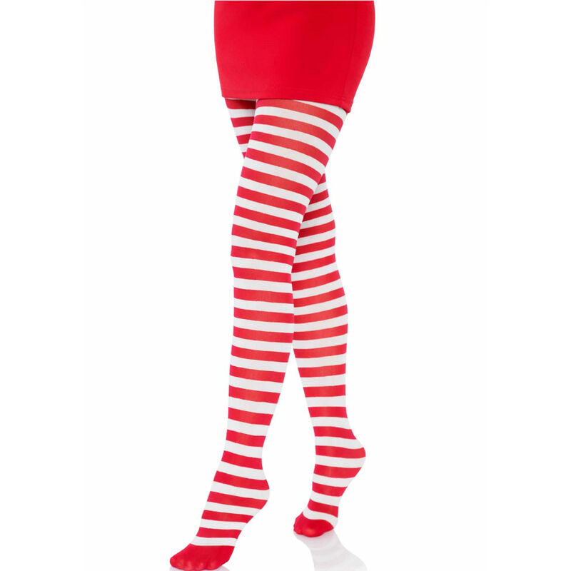 LEG AVENUE - PANTALONES DE RAYAS BLANCAS Y ROJAS