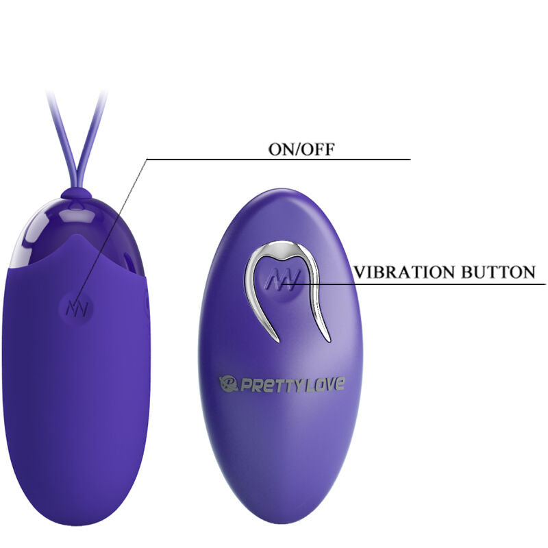 PRETTY LOVE - HUEVO VIBRADOR BERGER YOUTH CON CONTROL REMOTO VIOLETA