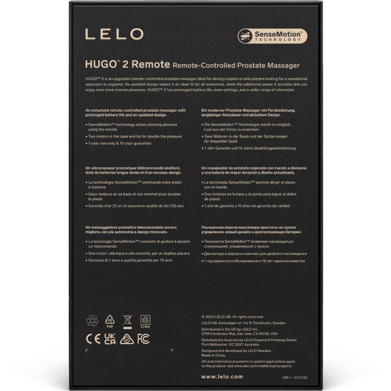 LELO - MASAJEADOR DE PRÓSTATA HUGO 2 GREEN CON CONTROL REMOTO