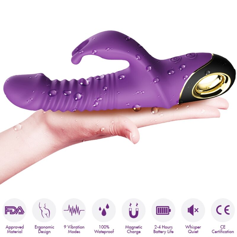 ARMONY - DILDO VIBRADOR CONEJITO PÚRPURA ZING