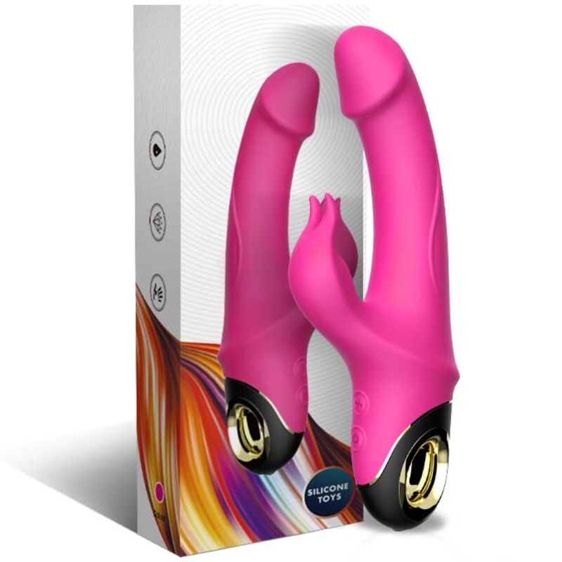 ARMONY - CONEJO DILDO VIBRADOR MEDIDOR ROTADOR FUCSIA