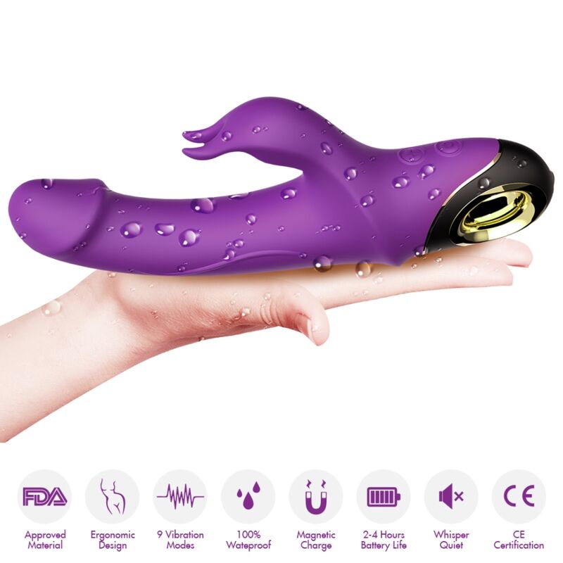 ARMONY - MEDIDOR VIBRADOR DILDO CONEJO MORADO