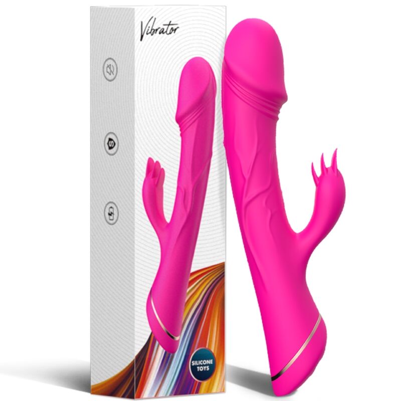ARMONY - DILDO VIBRADOR CONEJITO DE SILICONA FUCSIA