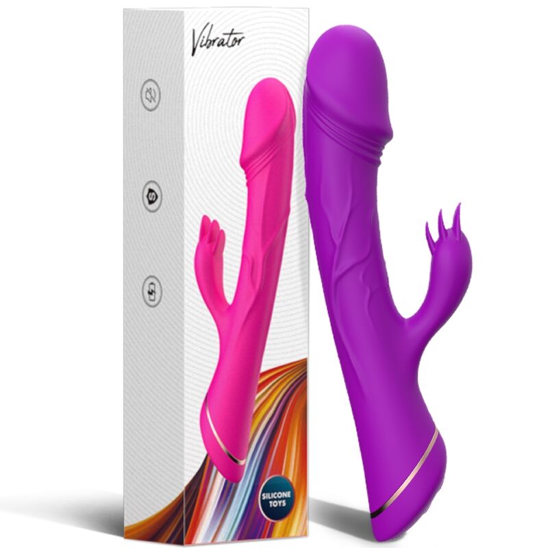 ARMONY - DILDO VIBRADOR CONEJITO DE SILICONA PÚRPURA