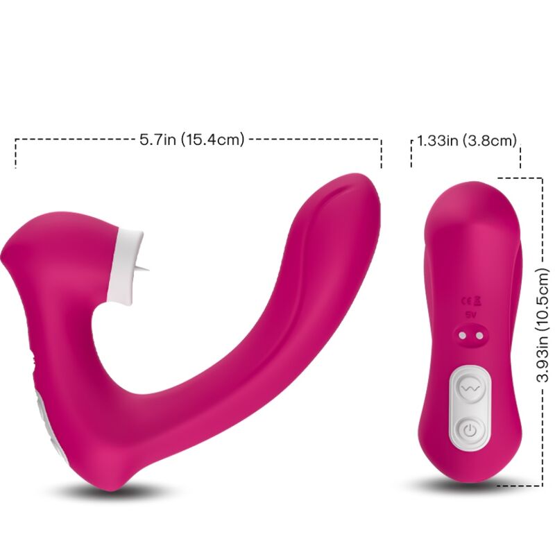ARMONY - VIBRADOR PARA LAMER EL CLÍTORIS SECRETKISS Y VIBRADOR CURVO FUCSIA