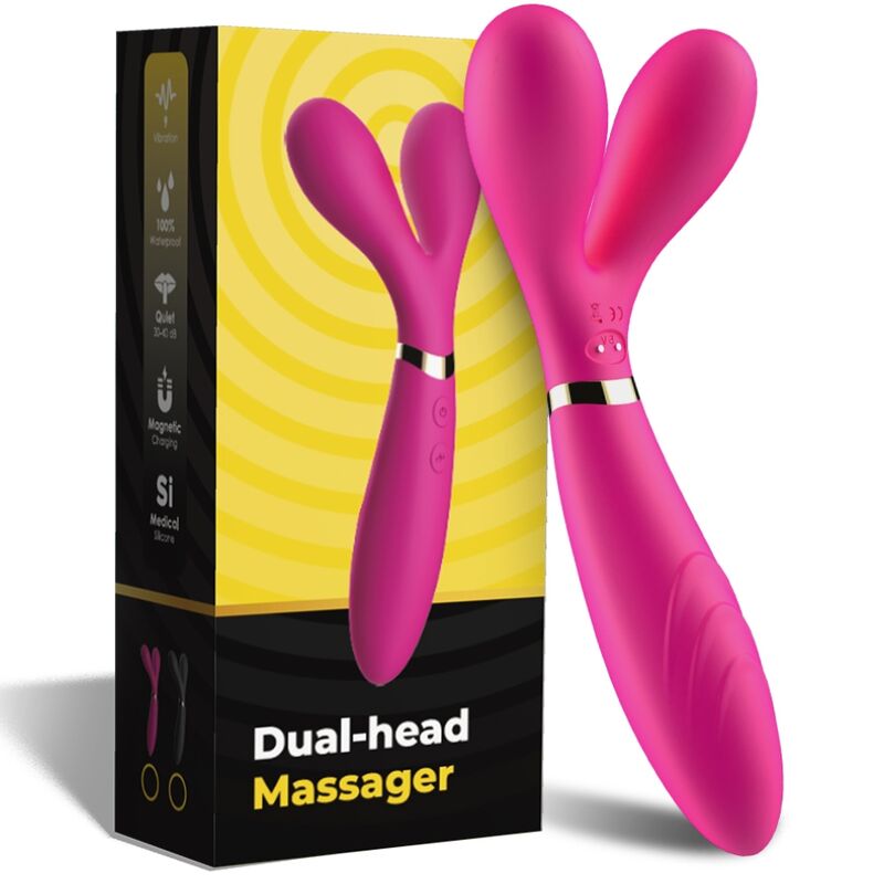 ARMONY - MASAJEADOR Y-WAND Y VIBRADOR DOBLE CABEZAL FUCSIA