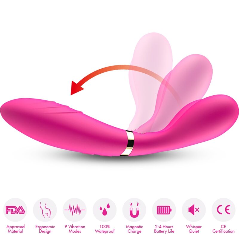 ARMONY - MASAJEADOR Y-WAND Y VIBRADOR DOBLE CABEZAL FUCSIA