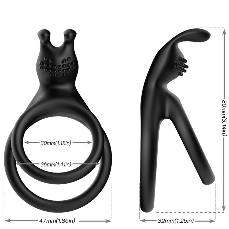 ARMONY - ANILLO DOBLE CONEJO TENSY NEGRO