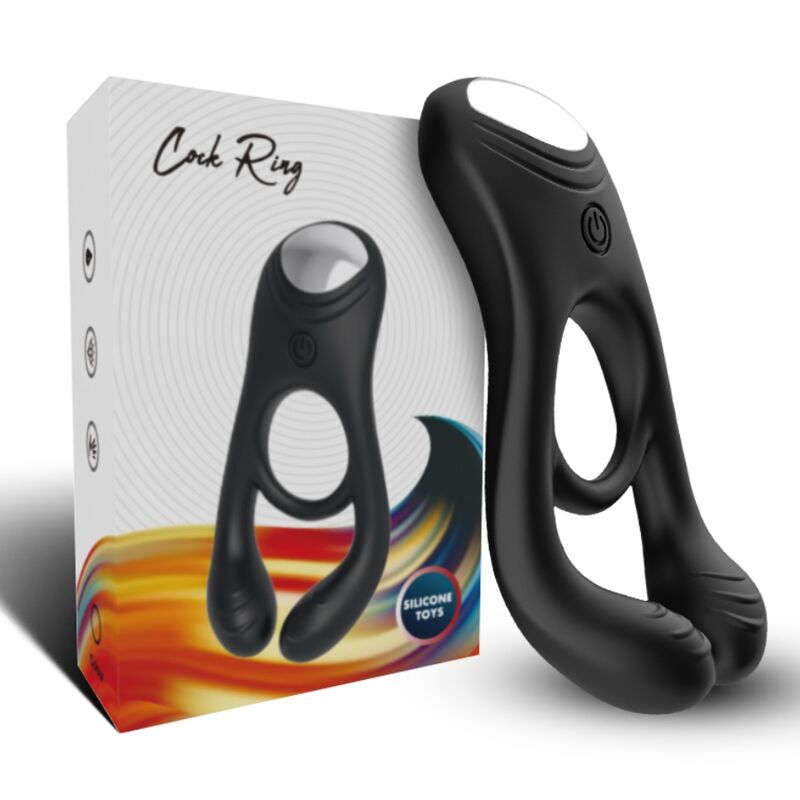 ARMONY - VEYRON ANILLO VIBRADOR DOBLE PARA PAREJAS CON CONTROL REMOTO NEGRO